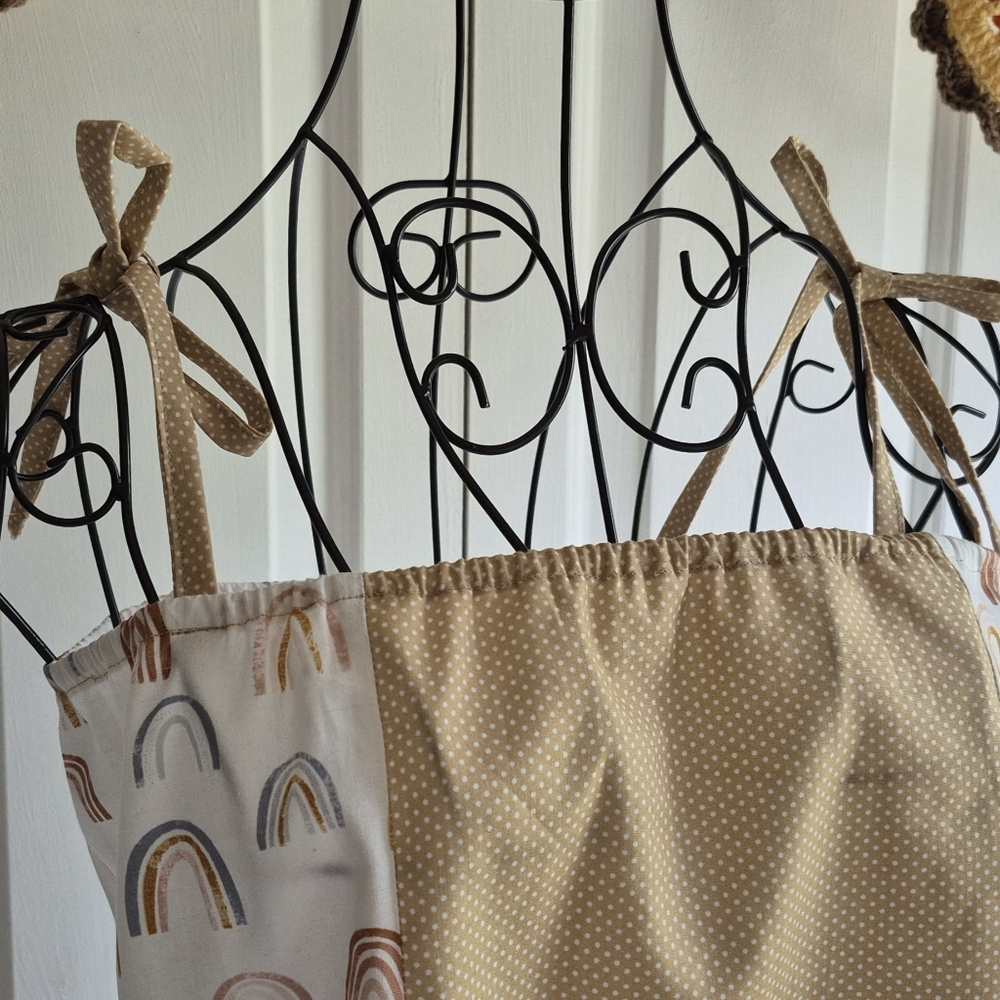 Rainbow Patterned Beige Crop Top - image 6